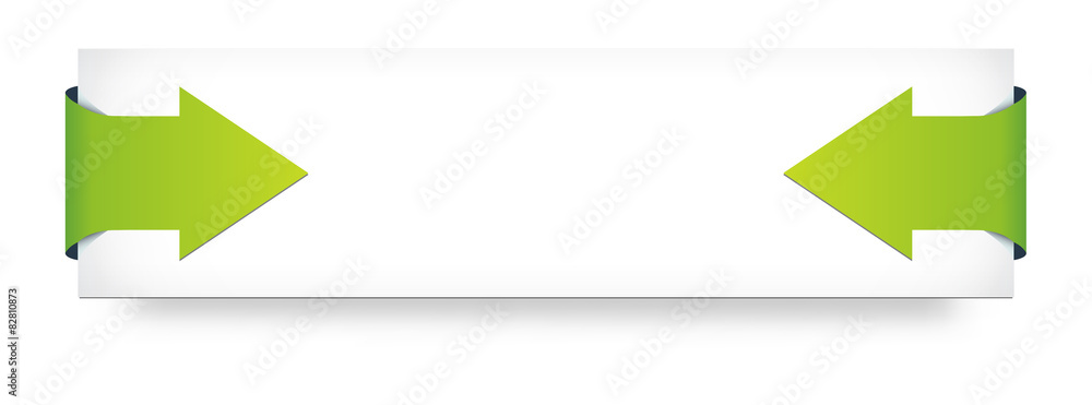 the blank white banner with two green arrows the blank white banner with two green arrows