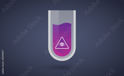 Purple chemical test tube icon with an all seeing eye