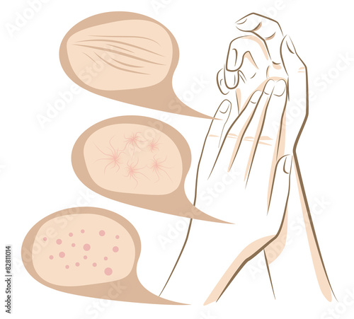 Hands concept of anti aging procedures on skin