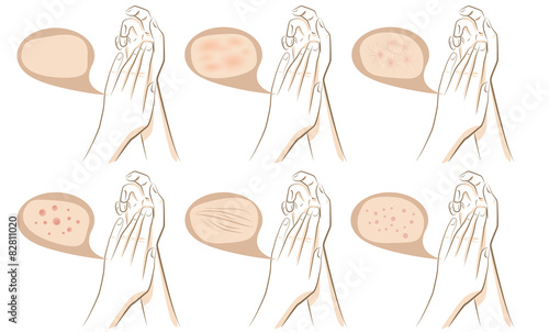 Hands concept of anti aging procedures on skin