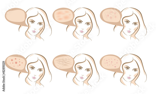 Face concept of anti aging procedures on skin