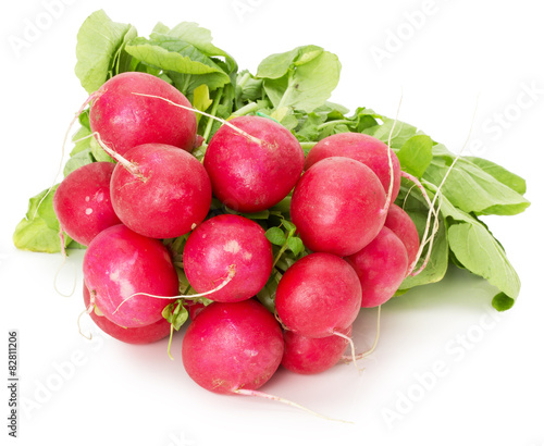 bunch of radish isolated on a white background