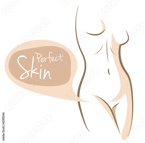 Perfect skin woman body, vector