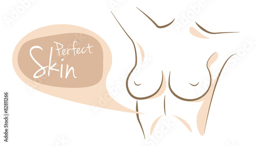 Perfect skin woman body, vector