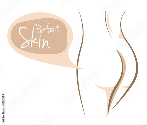 Perfect skin woman body, vector