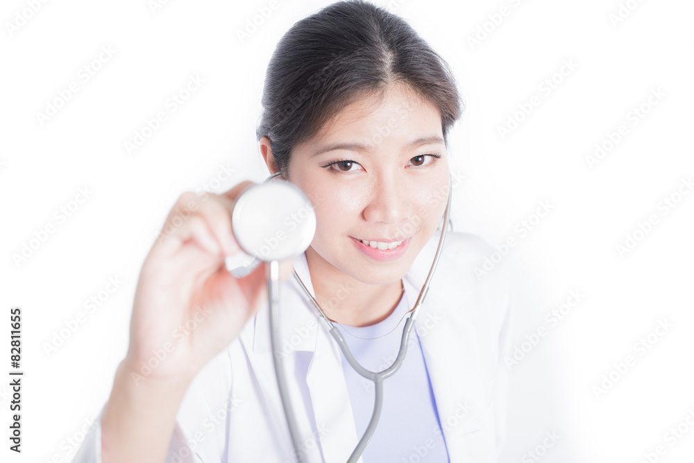Smiling medical doctor woman with stethoscope Smiling medical doctor woman with stethoscope