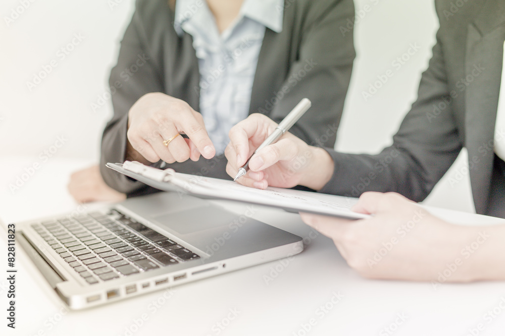 Business people discussing the charts and graphs showing the res