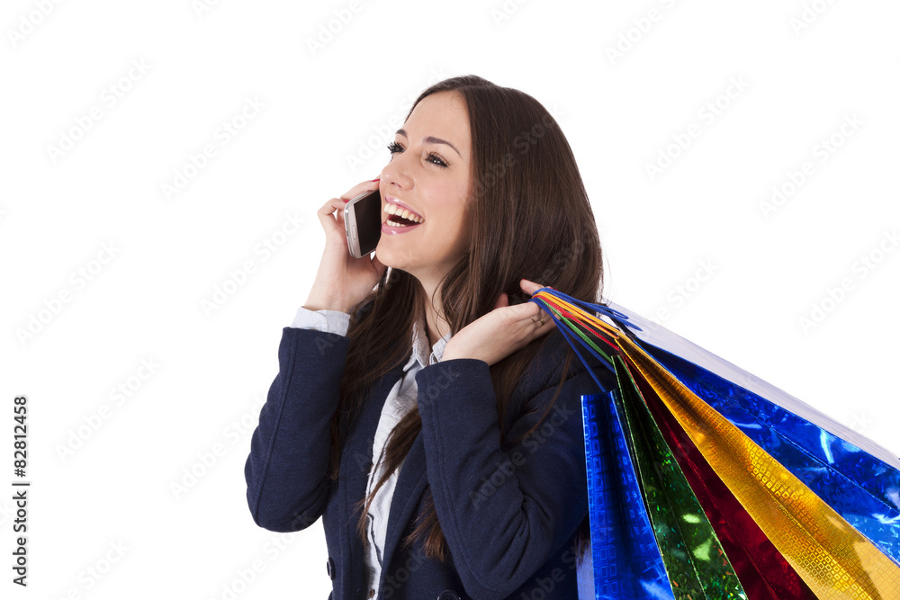 woman with shopping bags, lifestyle woman with shopping bags, lifestyle