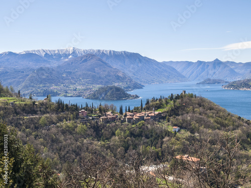 Panorama of Lake Como  view of Bellagio and Como branch