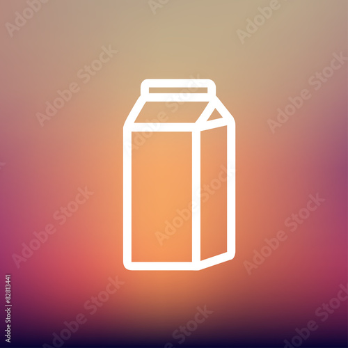 Fresh milk in a box thin line icon