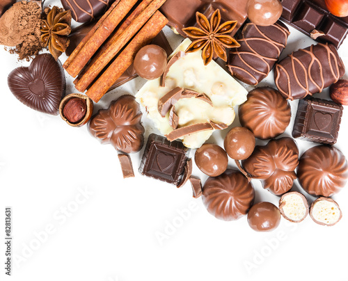 Set of chocolate candies