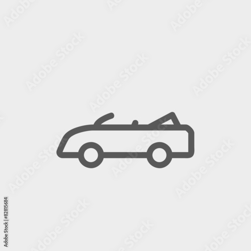 Convertible car thin line icon