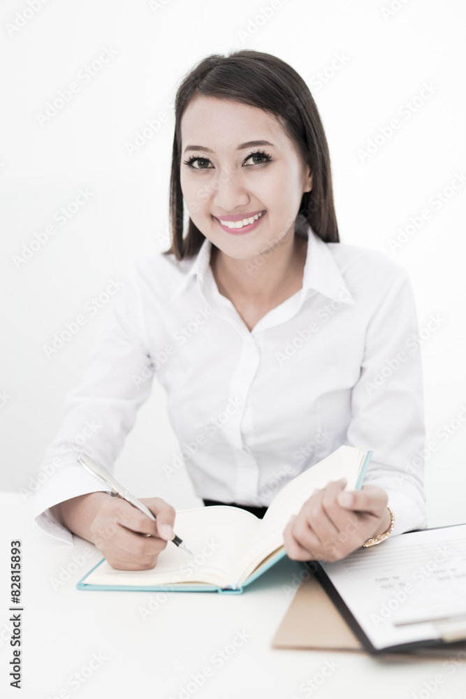 Young business woman working at office Young business woman working at office
