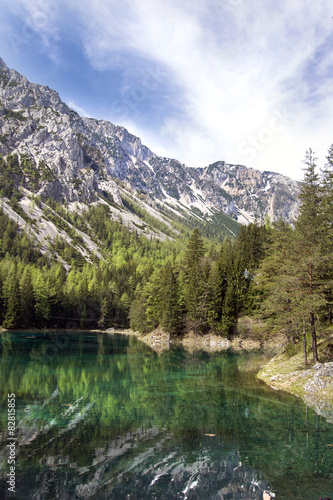 Green lake in Tragoess Styria  Austria