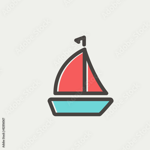 Sailboat thin line icon