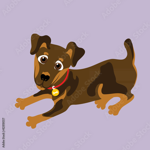 Yagdterer. Vector illustration of a character dog.