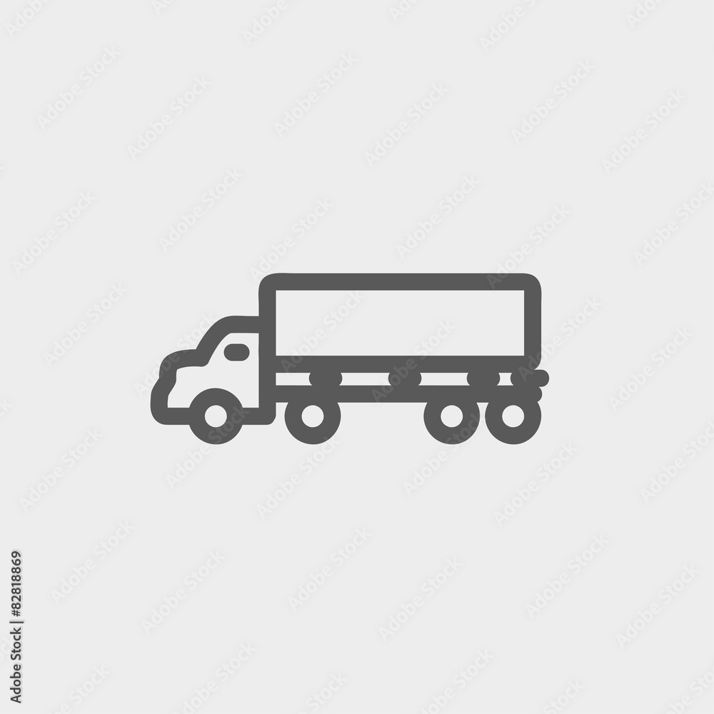 Cargo truck thin line icon