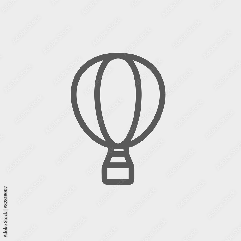 Hot air balloon thin line icon
