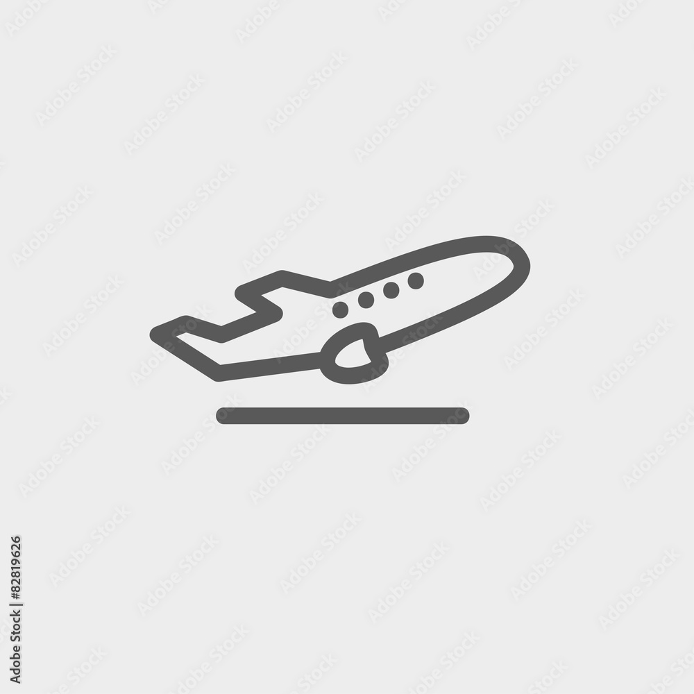 Airplane takeoff thin line icon Airplane takeoff thin line icon