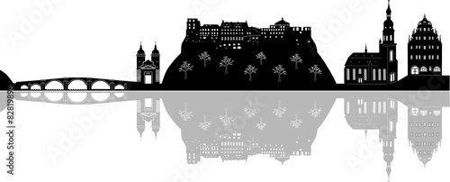 Heidelberg - Silhouette - gespiegelt
