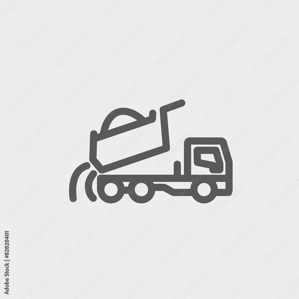 Dump truck thin line icon