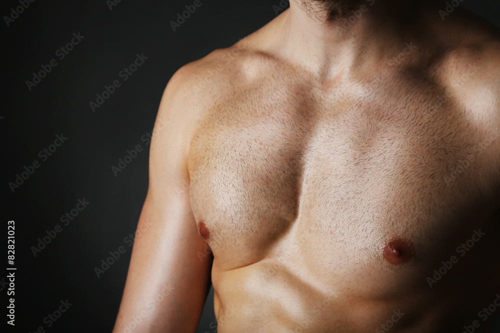 Muscle young man close up Muscle young man close up
