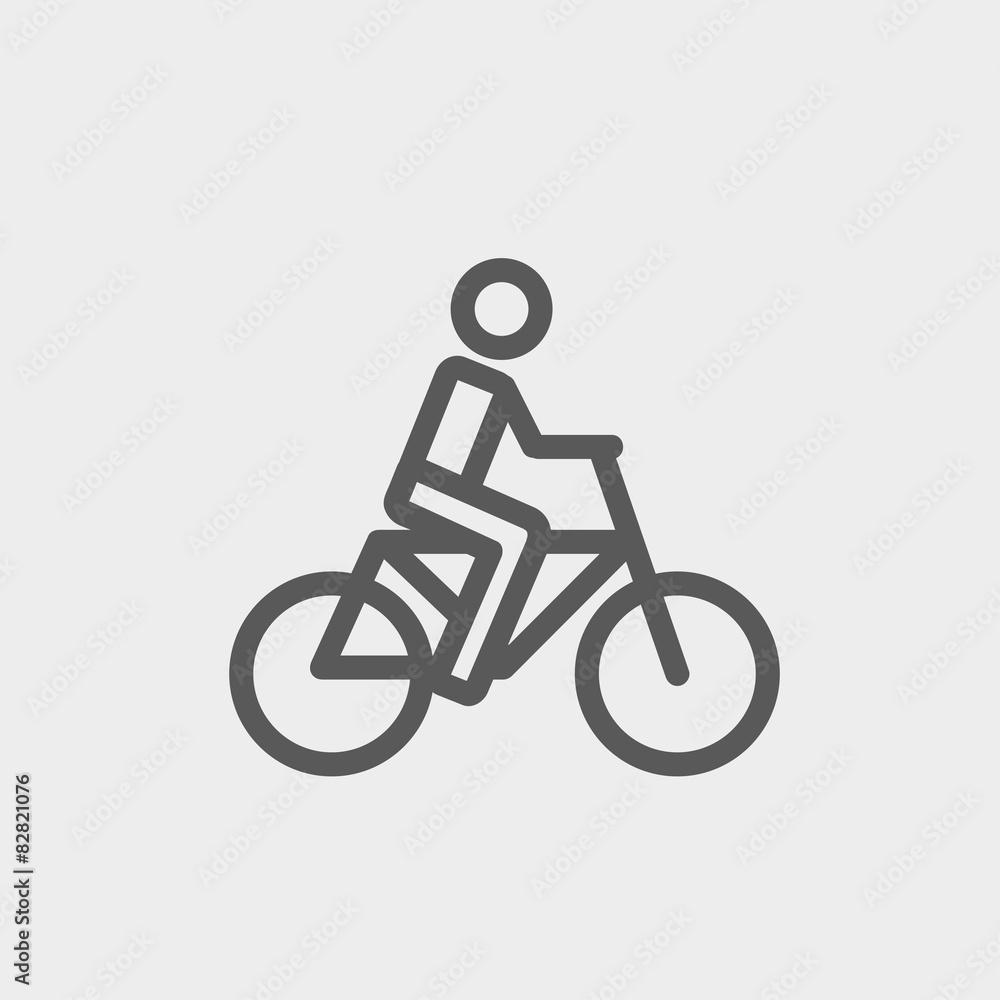 Fototapeta premium Racing bike thin line icon