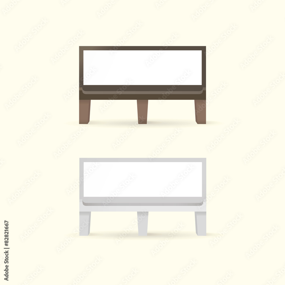 Vector Blank Bench with Place for Message. Two colors Vector Blank Bench with Place for Message. Two colors
