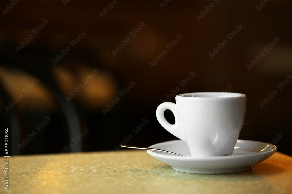 Cup of coffee on table in cafe Cup of coffee on table in cafe