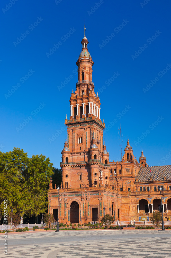 Palace at Spanish Square in Sevilla Spain