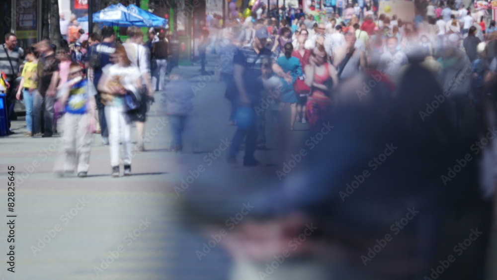 Time lapse of crowd walking in a street. Time lapse of crowd walking in a street.