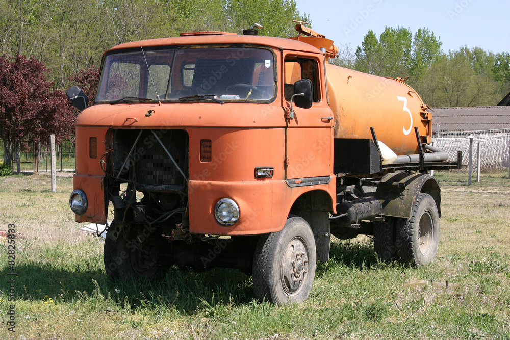 Very old rusty IFA truck as a tanker