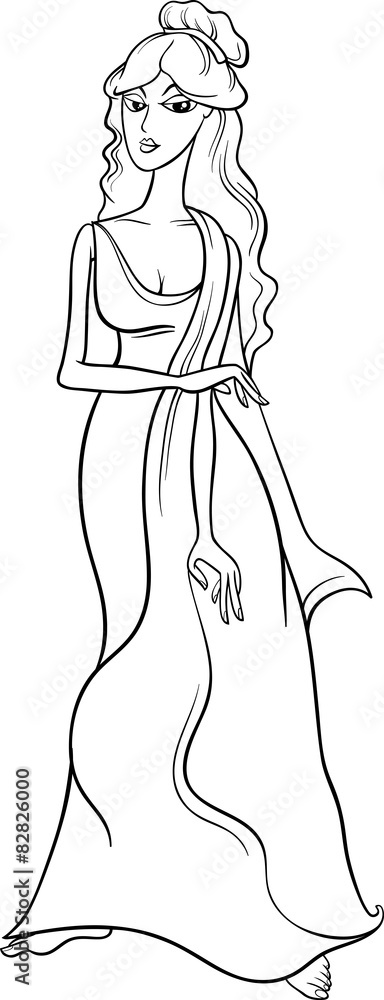 greek goddess aphrodite coloring page Stock Vector | Adobe Stock