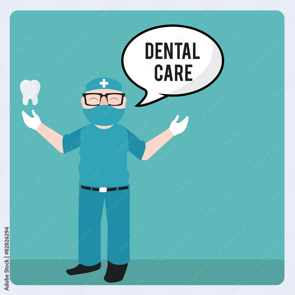 Dentist and tools illustration over blue color background Dentist and tools illustration over blue color background