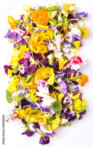 Mix edible flower salad