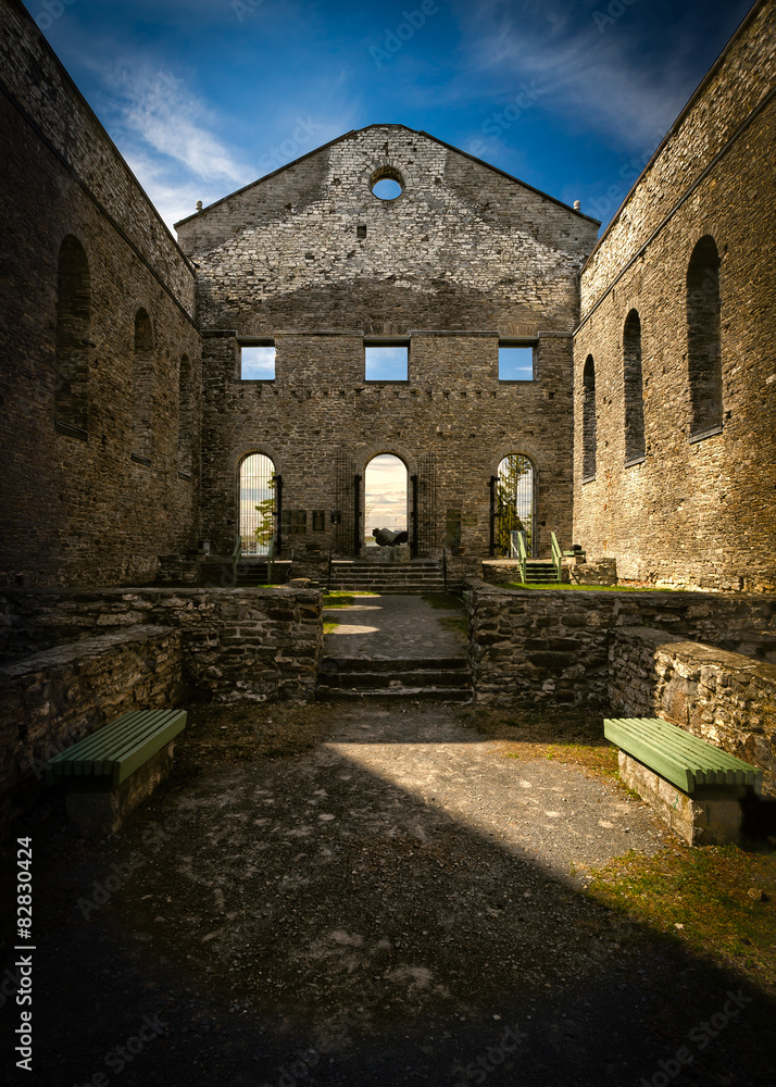 Fototapeta premium Ruins of St Raphael Church Interior