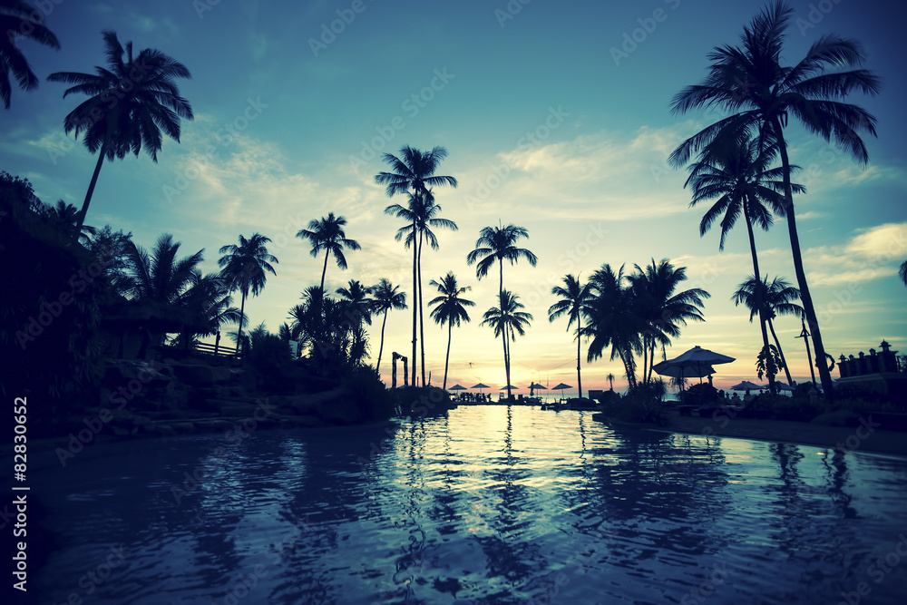 Twilight on amazing ocean tropical beach. Twilight on amazing ocean tropical beach.