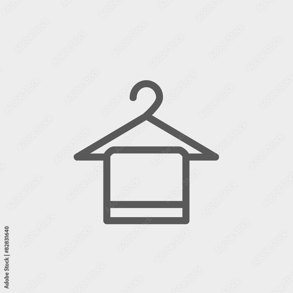 Towel on a hanger thin line icon Towel on a hanger thin line icon