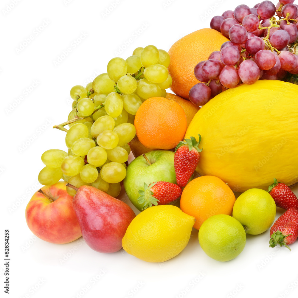fruit and berries isolated on a white background fruit and berries isolated on a white background