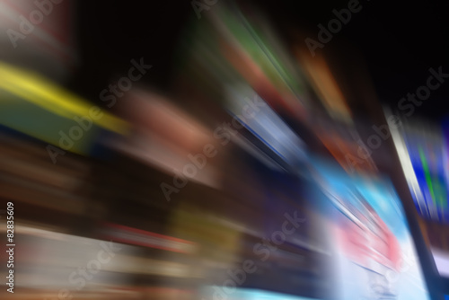 Speed blur of city at night background