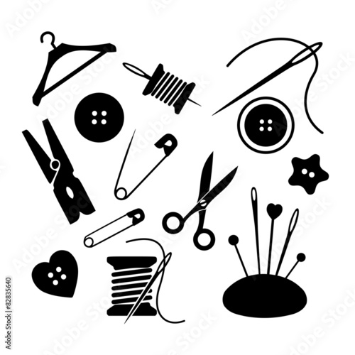 Sewing icon set vector