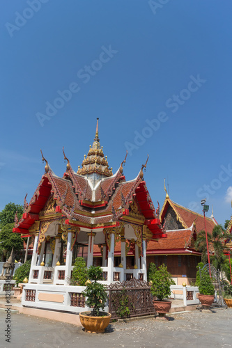 Place of worship with sky background at wat changlek © lamart1971