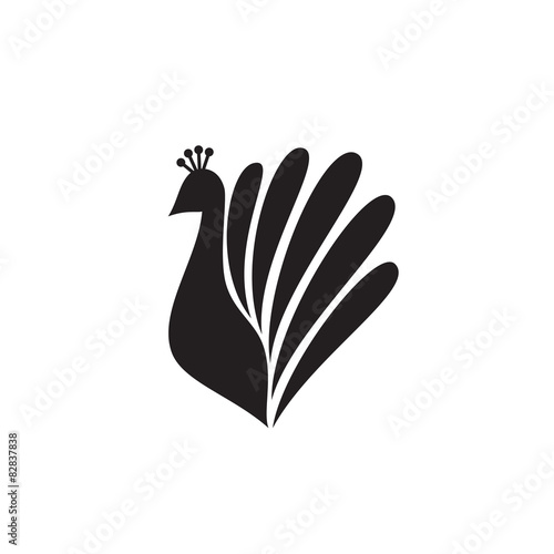 Stylized silhouette of a peacock