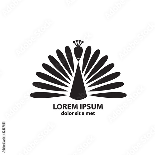 Stylized silhouette of a peacock