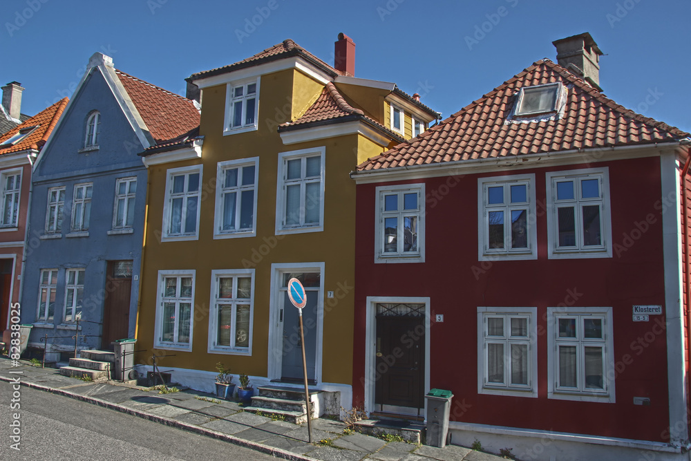 Bunte Häuser in der norwegischen Hafenstadt Bergen.