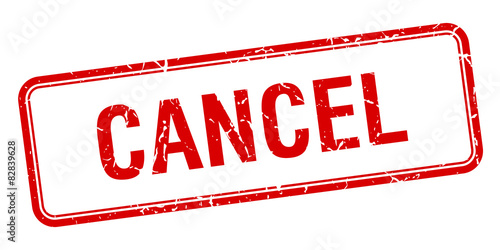 cancel red square grungy vintage isolated stamp