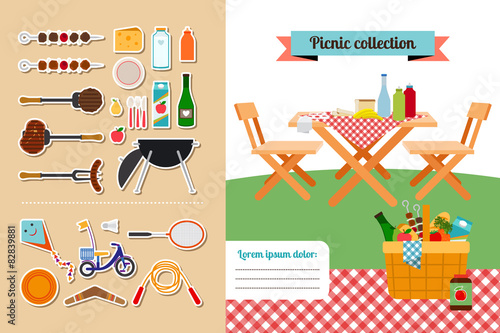 Picnic elements collection