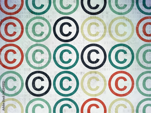 Law concept: Copyright icons on Digital Paper background