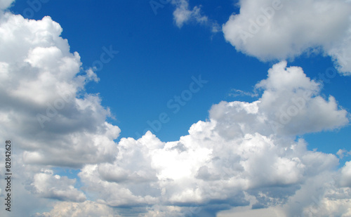 Beautiful cumulus clouds and sky photo