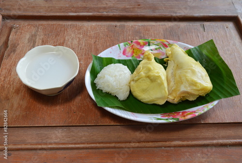durian and sticky rice